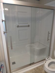 Finished bathrooms and showers project view
