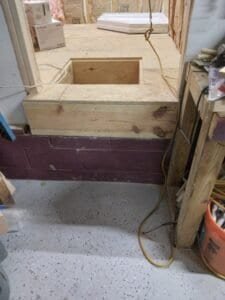 Carpentry and other remodeling work in progress