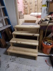 Carpentry and other remodeling work in progress