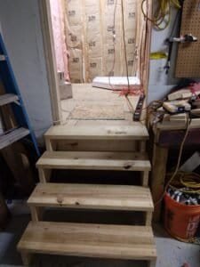 Carpentry and other remodeling work in progress