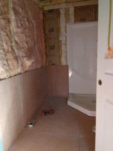 Bathrooms and showers work in progress