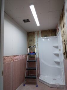 Bathrooms and showers work in progress