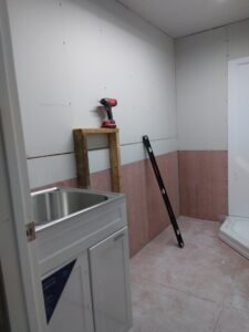 Bathrooms and showers work in progress