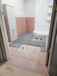 Bathrooms and showers work in progress