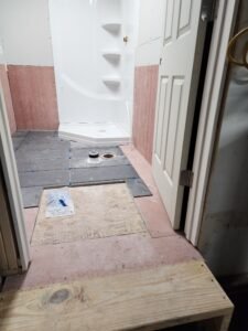 Bathrooms and showers work in progress