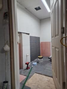Bathrooms and showers work in progress