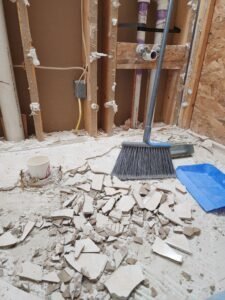 Bathrooms and showers work in progress