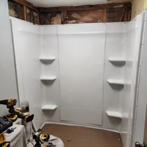 Bathrooms and showers work in progress