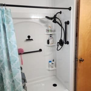 Finished bathrooms and showers project view