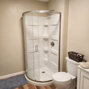 Finished bathrooms and showers project view