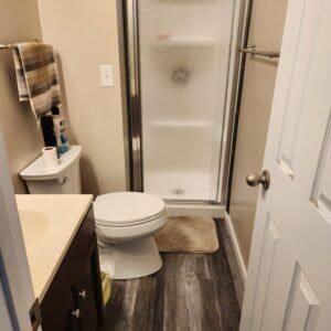 Finished bathrooms and showers project view