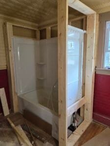 Bathrooms and showers work in progress