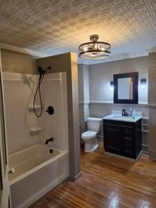 Finished bathrooms and showers project view