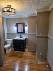 Finished bathrooms and showers project view