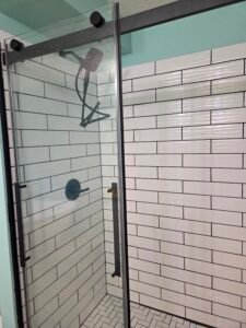 Finished bathrooms and showers project view