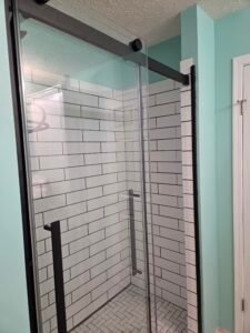 Finished bathrooms and showers project view