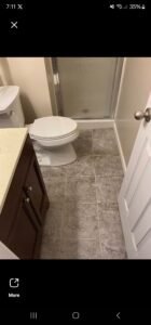 Saved project view showing bathrooms and showers